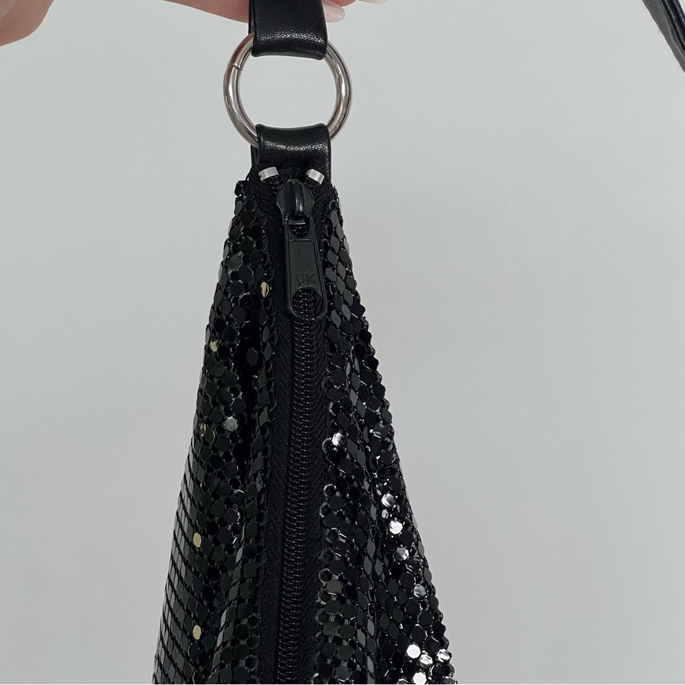 Sparkling Black Chain Mesh Bag - Picture 2 of 4